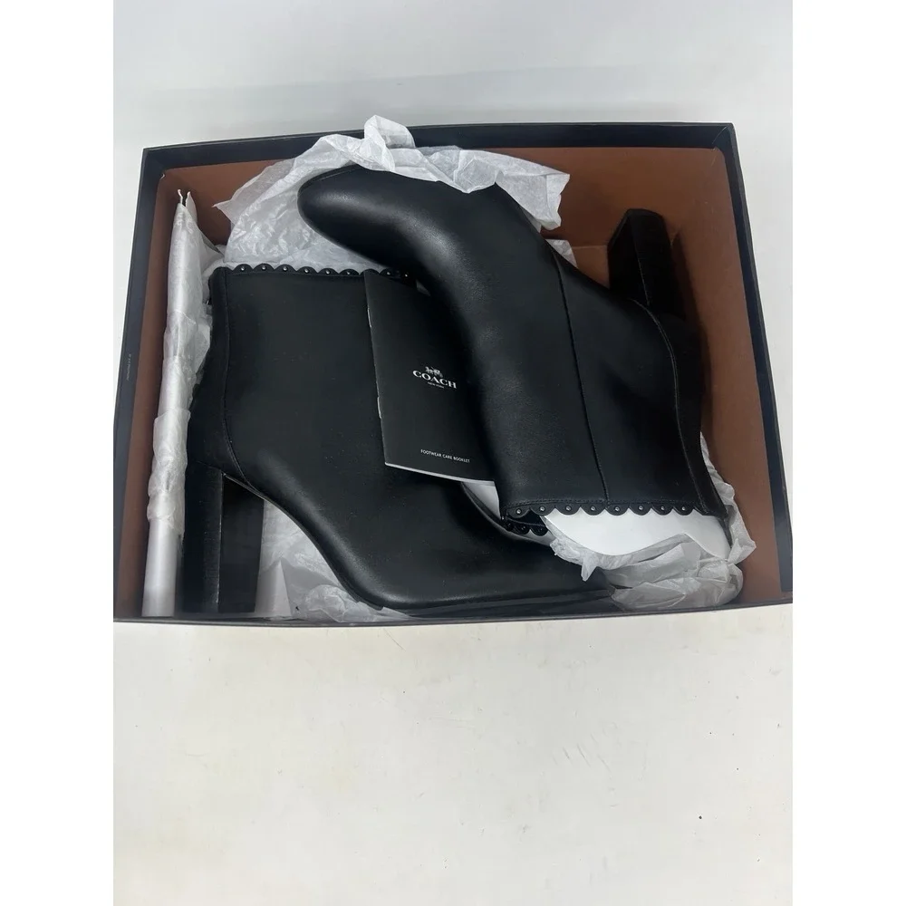 New In Box Coach Terence‎ Soft Shine Black Bootie Size 9.5M